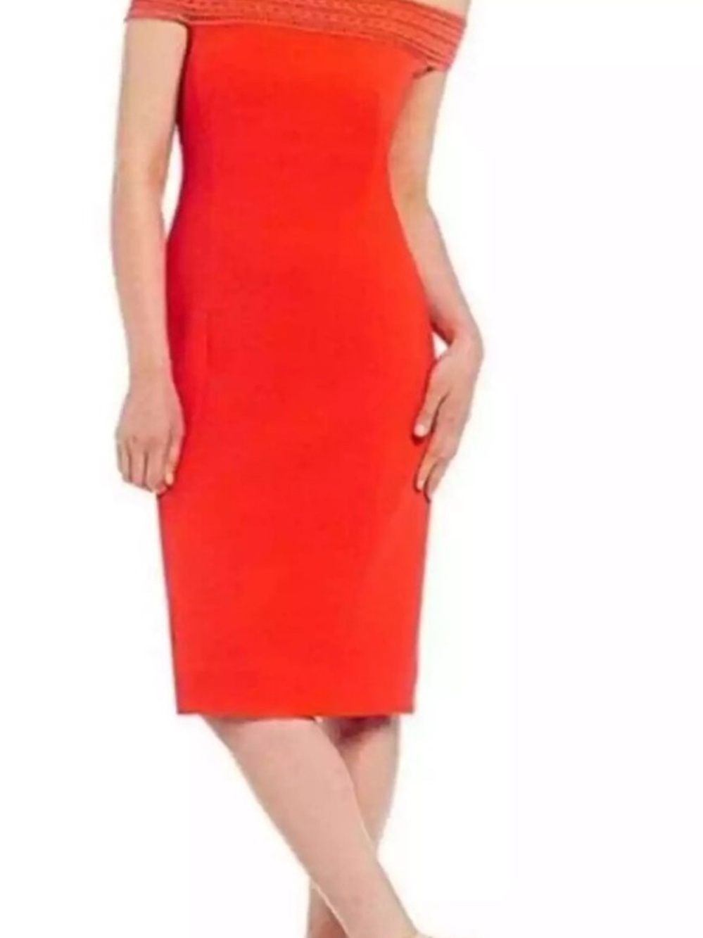 Antonio Melani Off-Shoulder Red Sheath Dress